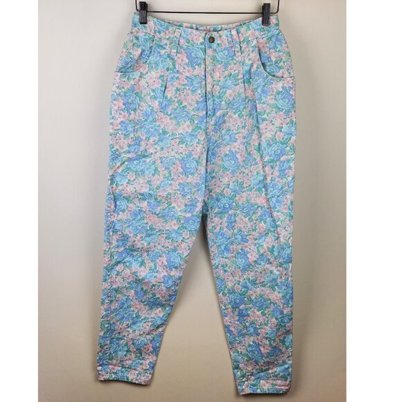 Vintage Hunt Club Floral High Rise Pleated Trouser Pants sz 12 - Picture 1 of 10